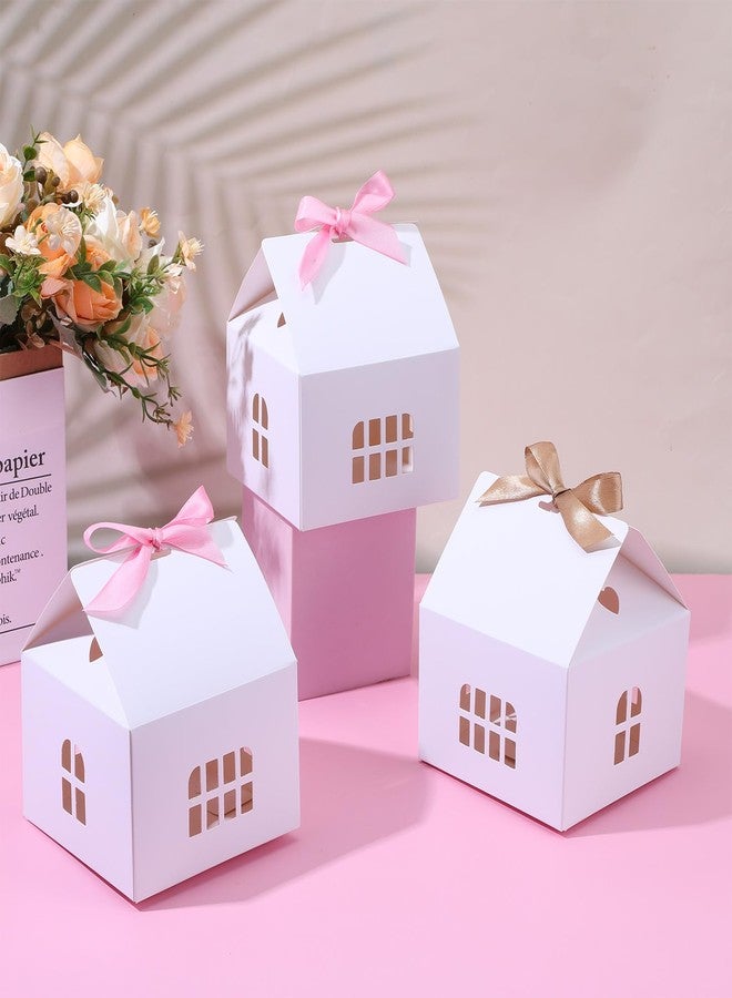 wutfuooo 30Pcs House Shaped Gift Boxes Paper House Boxes with Ribbons for Treats, House Gift Box Treat Boxes for Dessert, Fancy Cookie Boxes for Gift Giving - Image 3